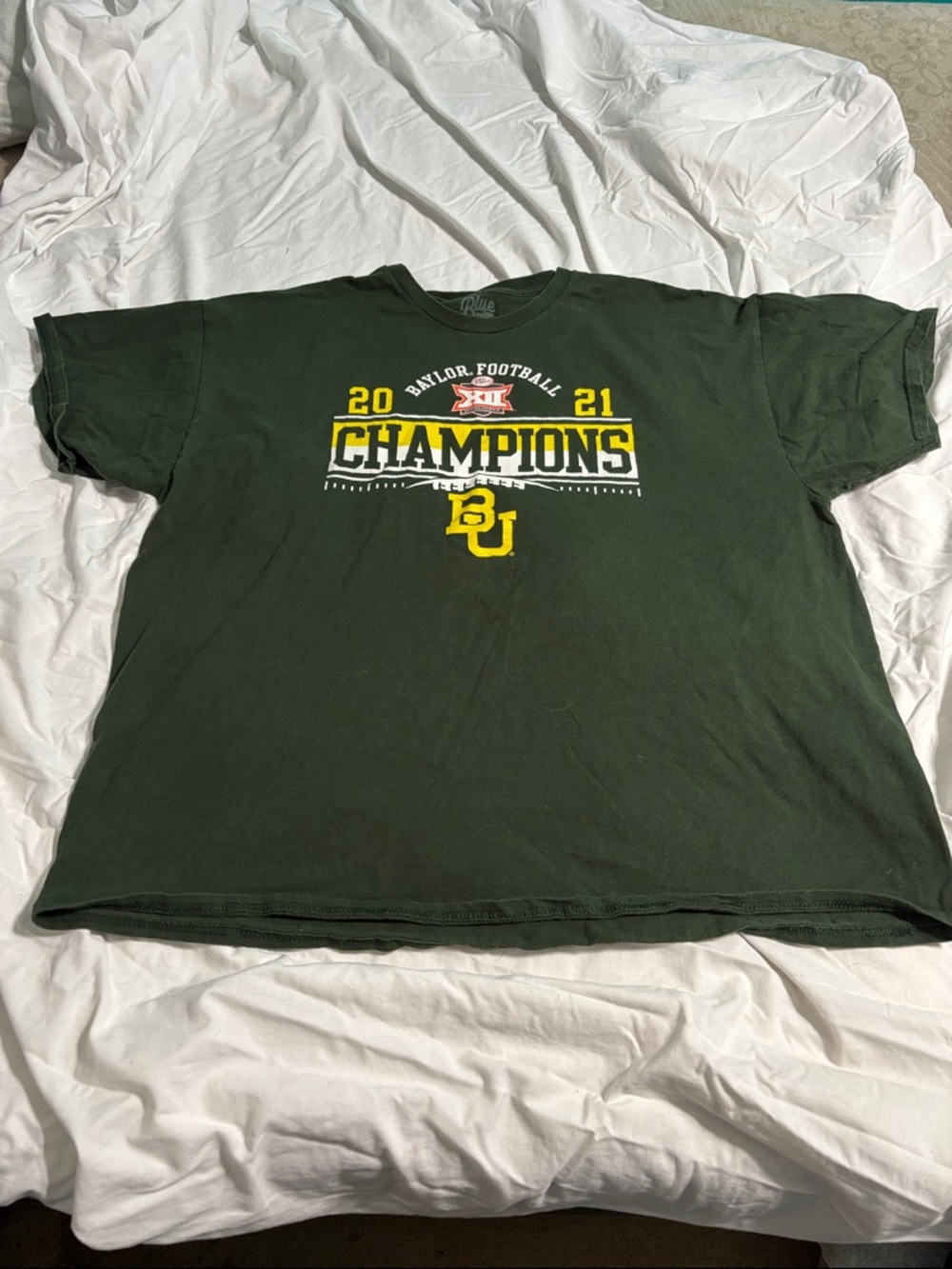 Blue 84 Baylor Football 'Champions' Green & Yellow Tee